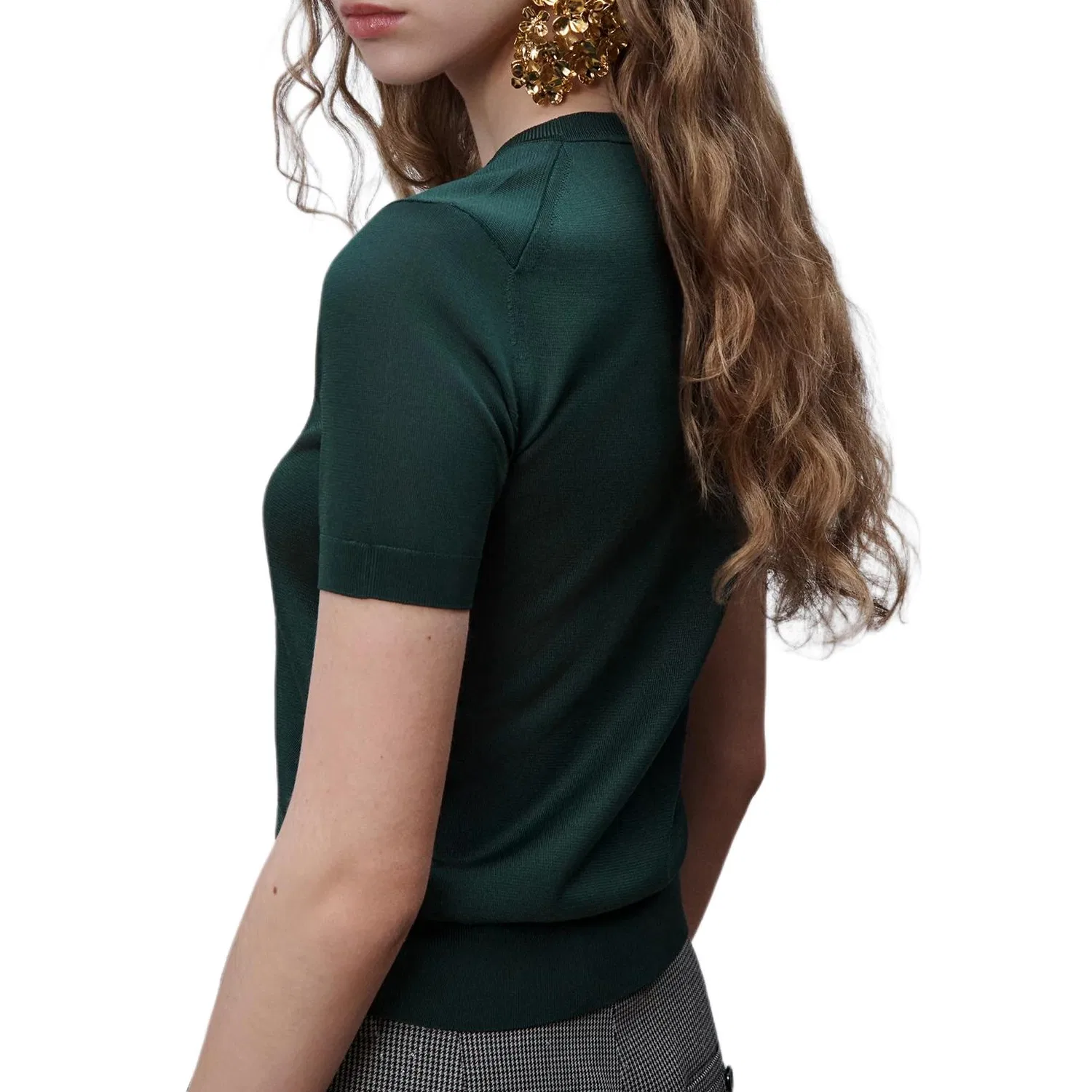 Женский свитер с круглым вырезом прямого кроя Green DIOR, Green — фото 4
