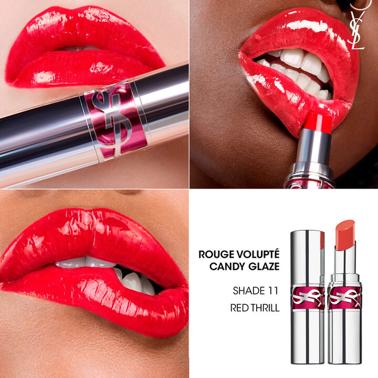 Блеск для губ Yves Saint Laurent Loveshine Candy Glaze, 11 - Red Thrill, 3,2 г — фото 2