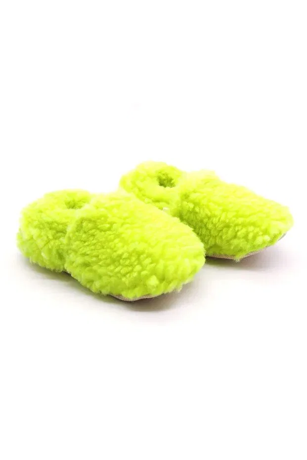 Детские пинетки из плюша с нескользящей подошвой Neon Green Plush Cotton Non-Slip Baby Booties Morgedan, Neon Green