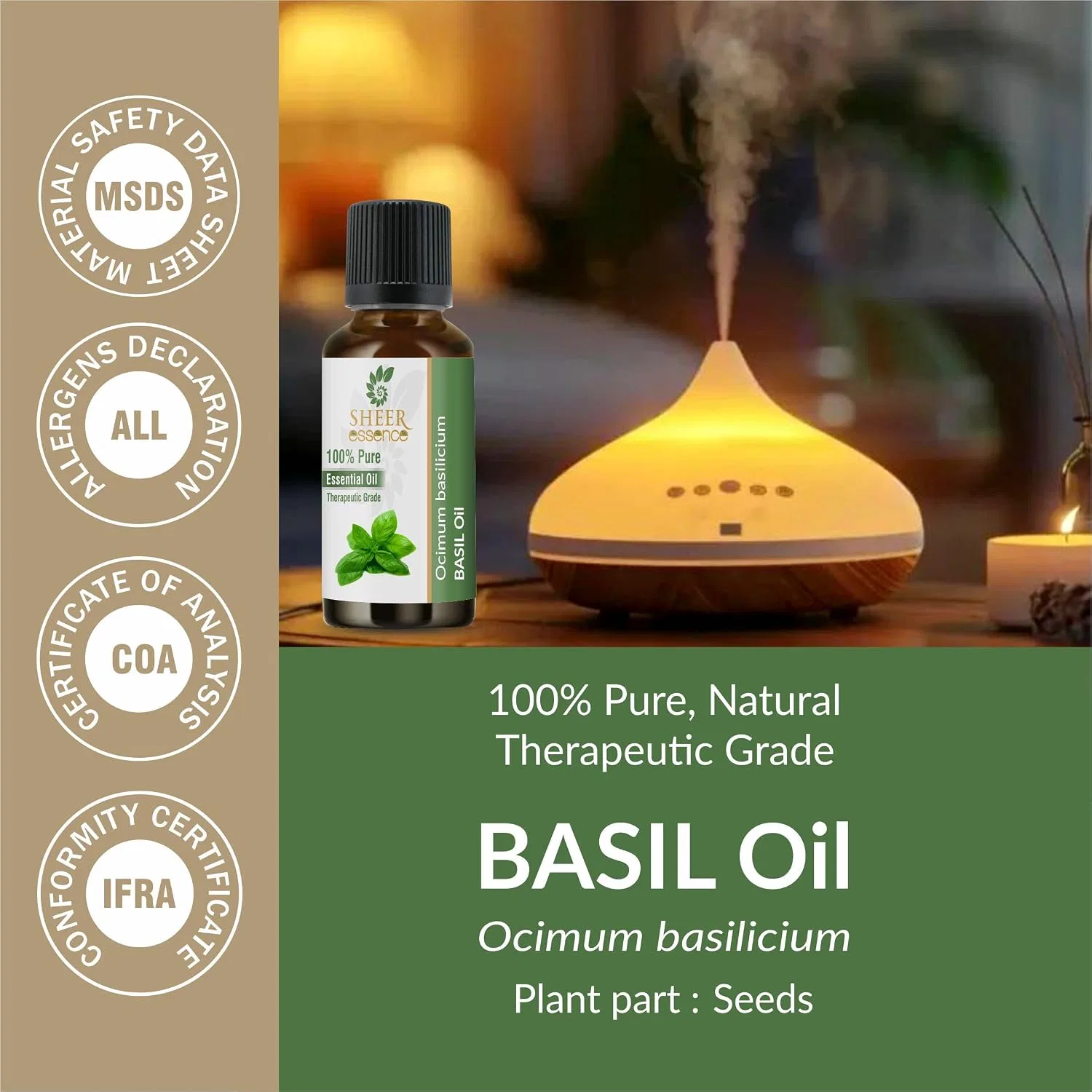 Масло для тела Basil Oil, Sheer Essence, 1000 мл — фото 3