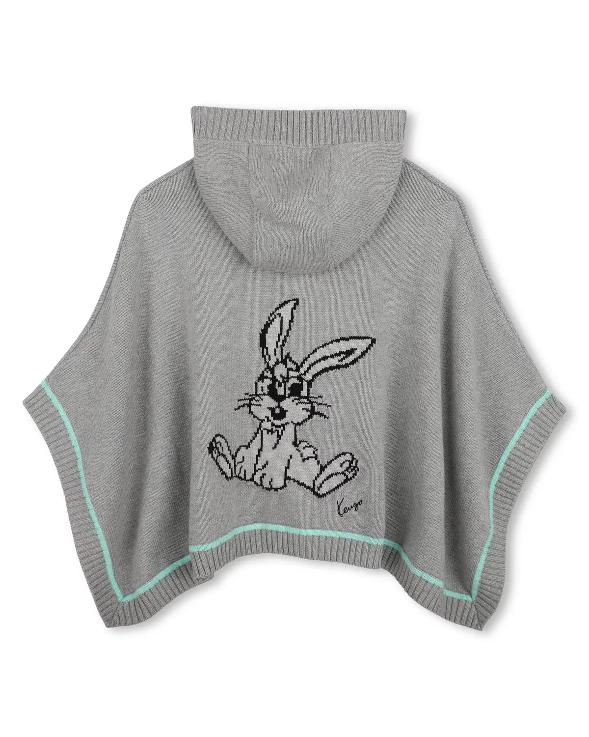 Детское пальто для девочек хлопковое Kenzo Kids, Gris Claro — фото 3