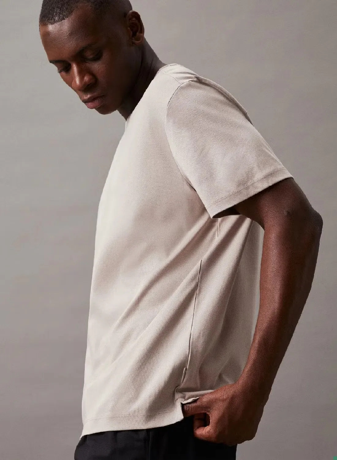 Футболка из мерсеризованного хлопка Calvin Klein, атмосферный — фото 3