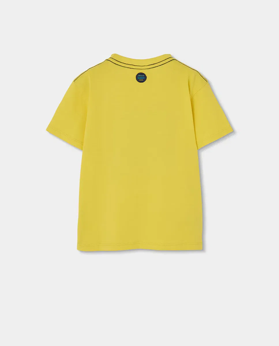 Детская футболка для мальчиков хлопковая Boboli, Amarillo Fluor — фото 3