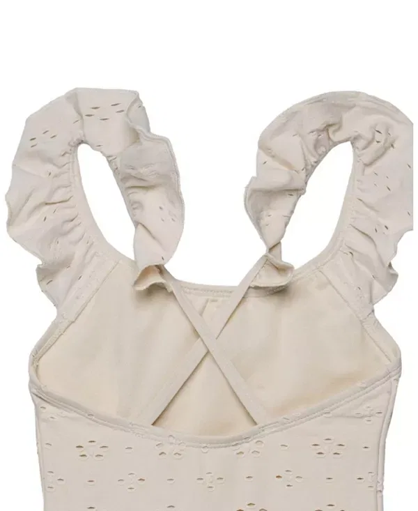 Детский купальник для девочек с кружевной отделкой Criss Cross Back Gottex Kids, Ivory — фото 3