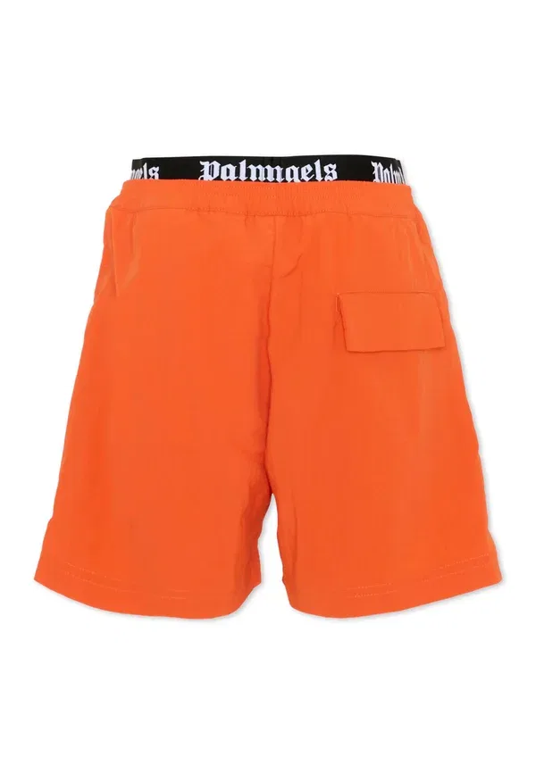 Шорты для плавания Elastic band logo short beachwear boy Palm Angels, Orange, оранжевый — фото 2