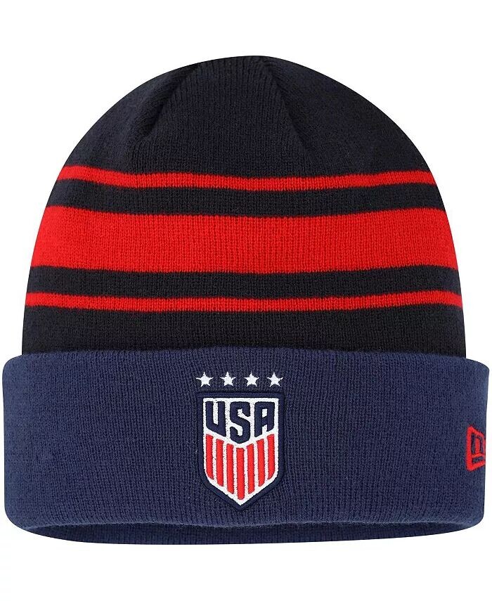 

Мужская темно-синяя вязаная шапка с манжетами USWNT Team New Era