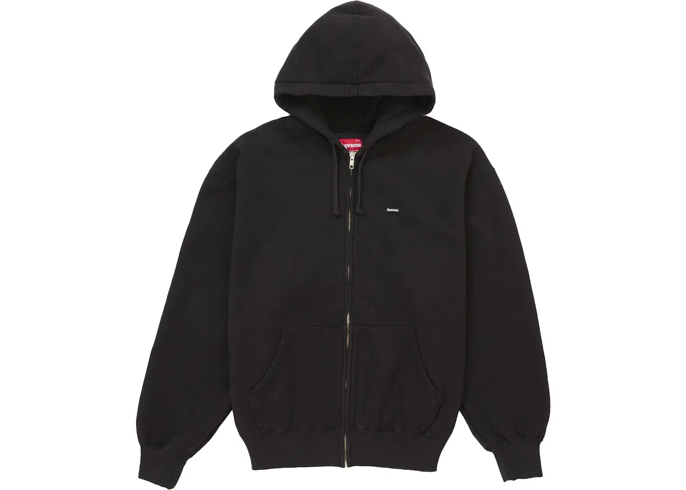 Мужская худи на молнии Supreme Small Box Zip Up Hooded Sweatshirt FW25, Black