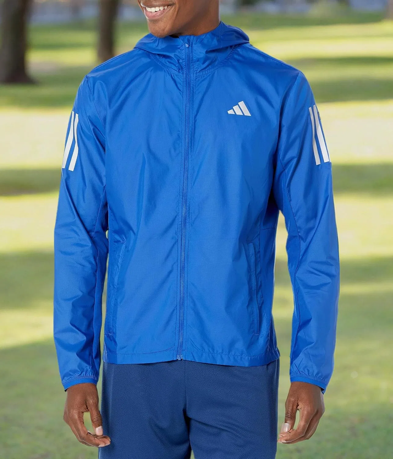 Мужская куртка для бега с ветрозащитой, adidas, Team Royal Blue — фото 3