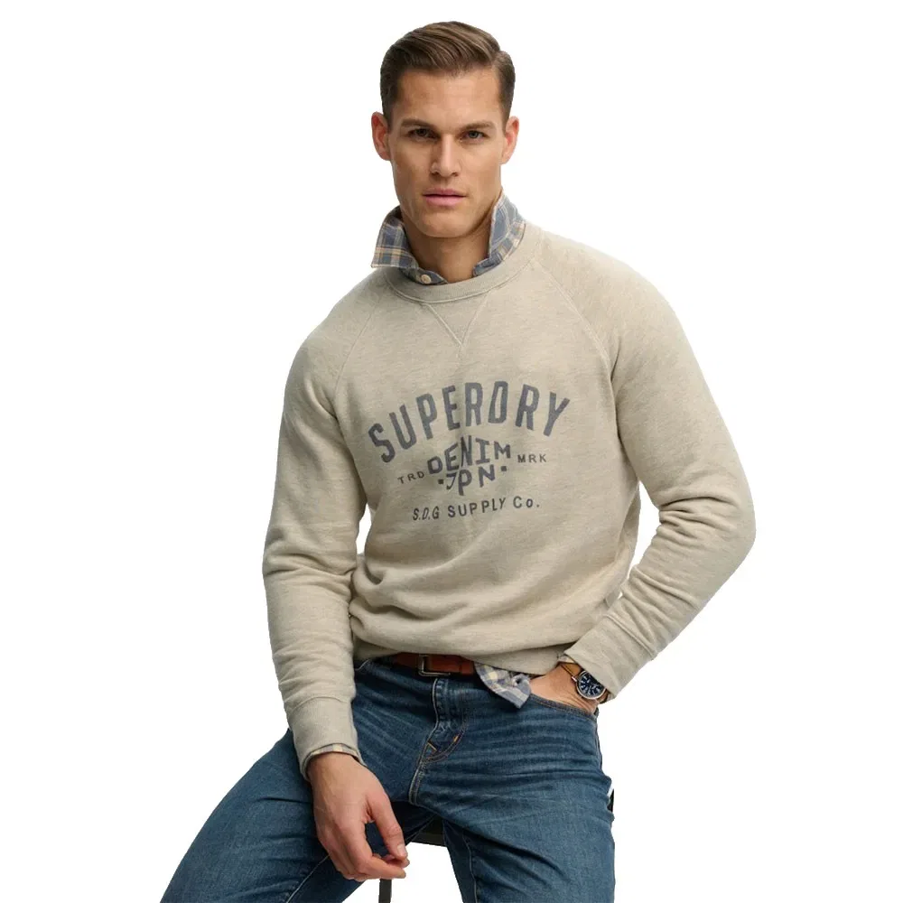 Свитшот Vintage Print Superdry, бежевый — фото 4
