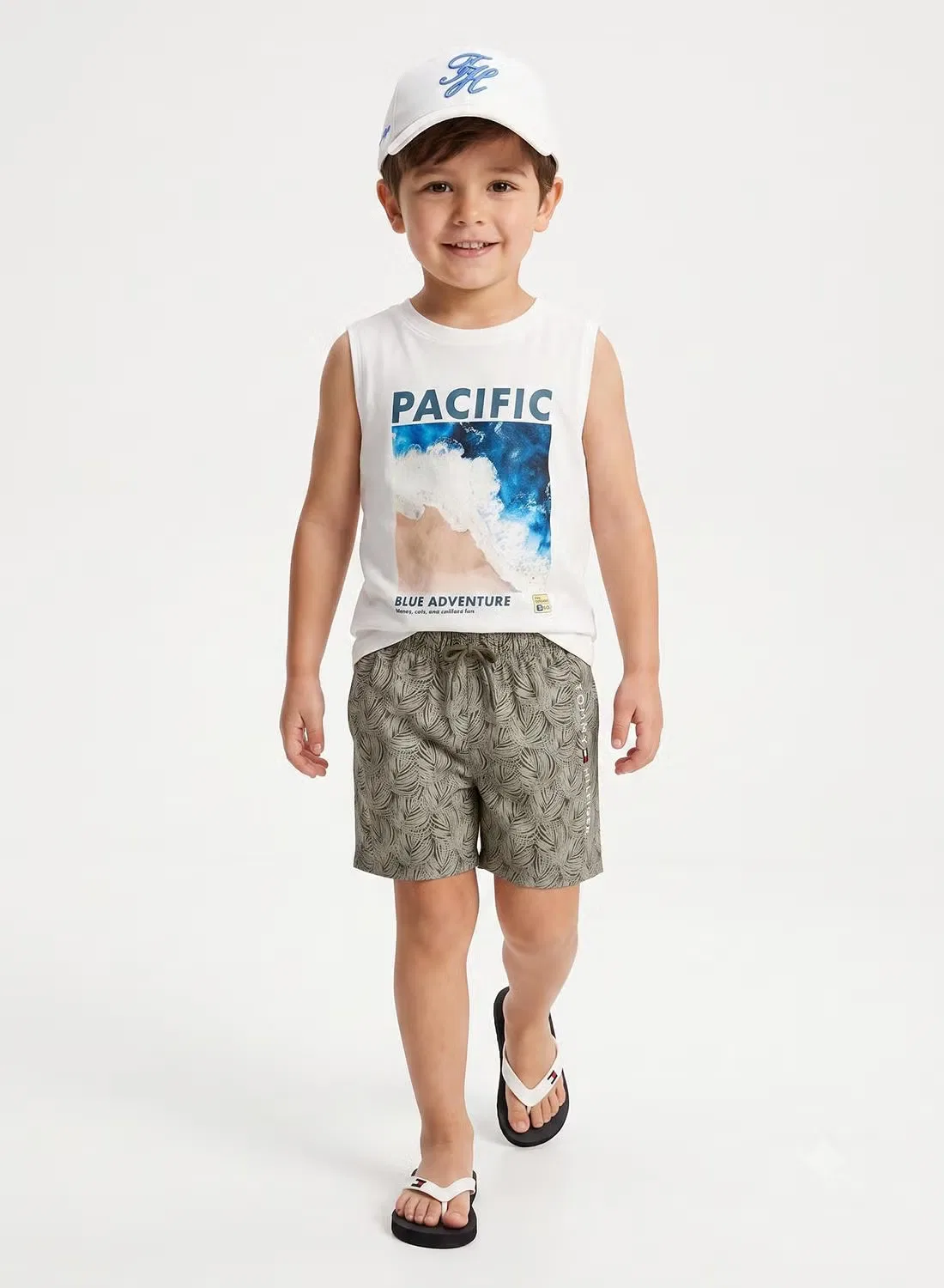 Шорты для плавания с принтом Original print mid length Tommy Hilfiger, зеленый