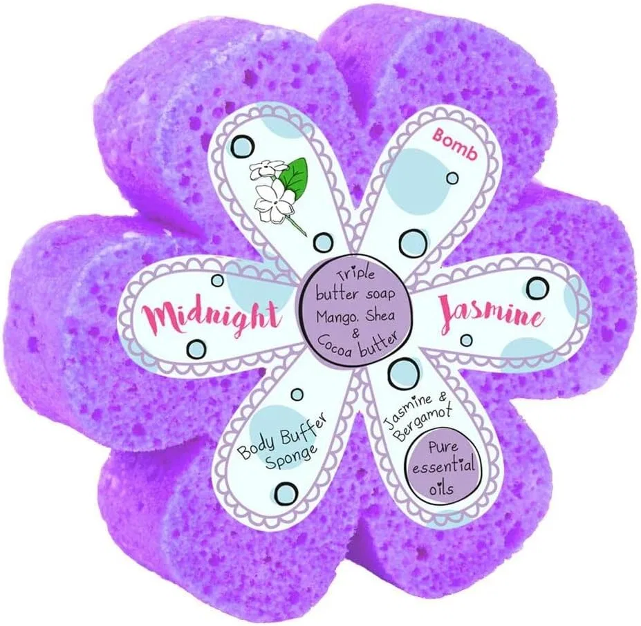 Боди-баффер Triple Butter Shower Sponge Bomb Cosmetics, 165 г, Jasmine and Bergamot