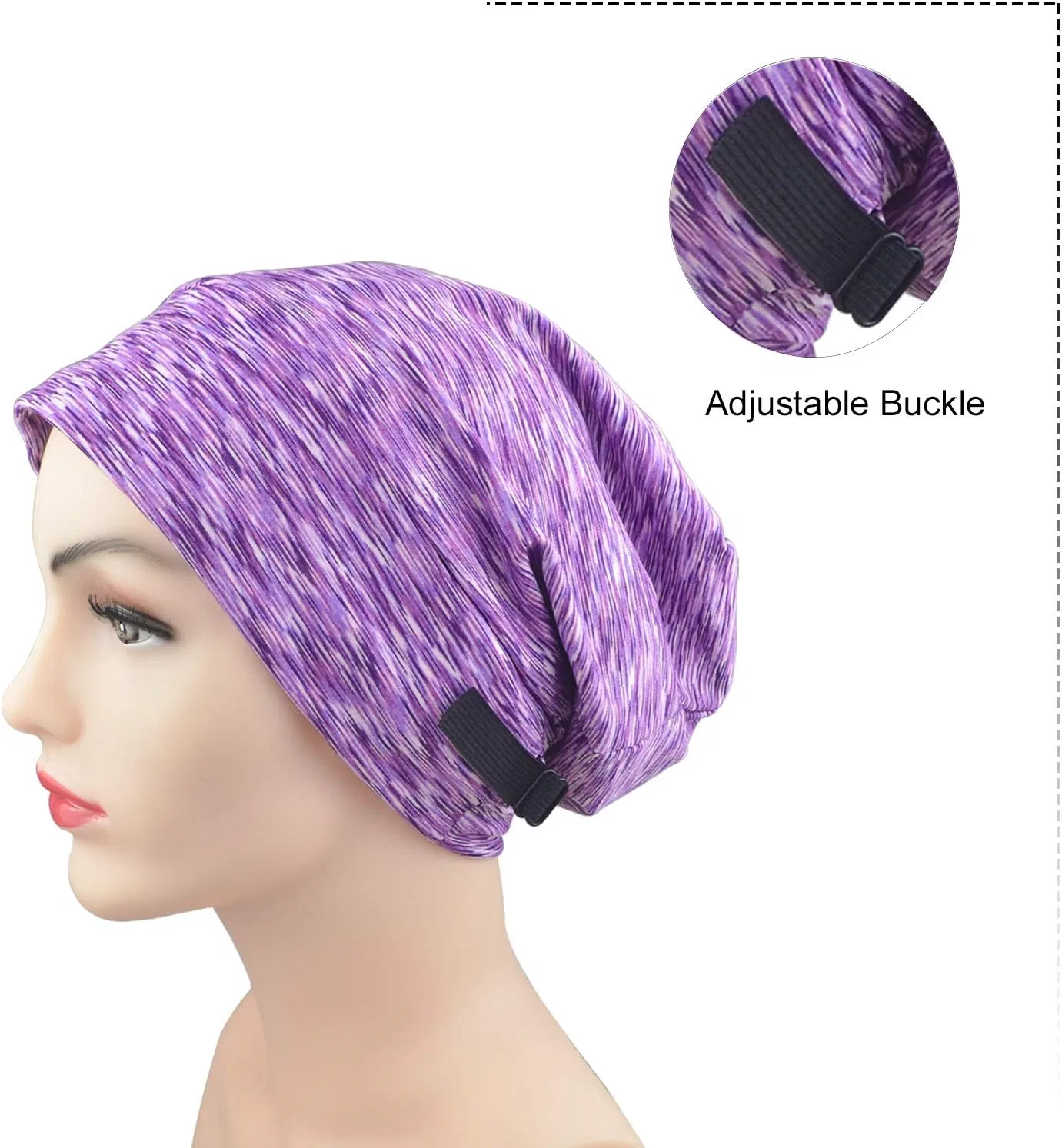 Шапочка для душа Satin Lined Nightcap, 2 шт, RYEETO, Красный+Фиолетовый — фото 4