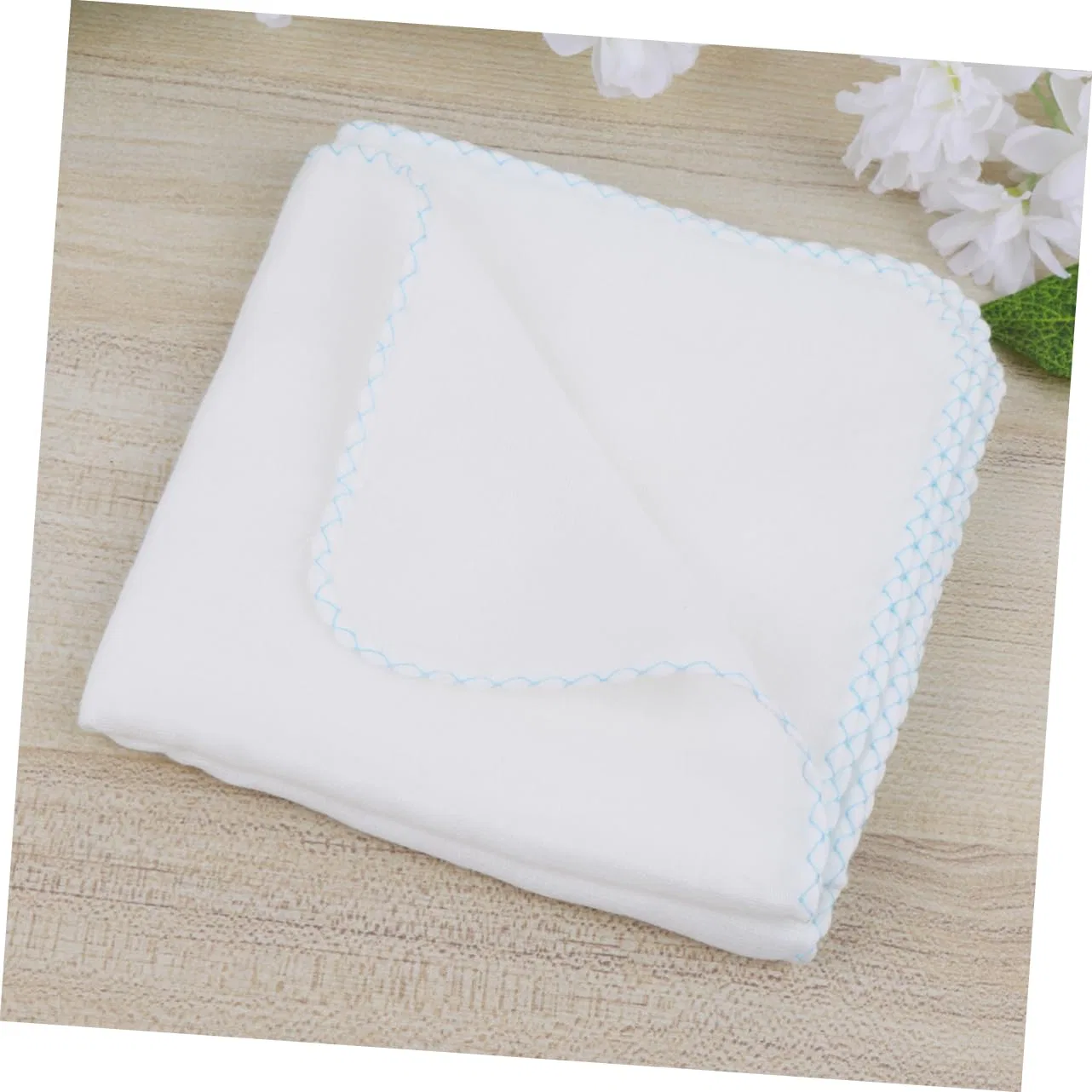 No brand Набор муслиновых платков, 10 шт, Cotton Gauze, 28x28 см, Blue — фото 3