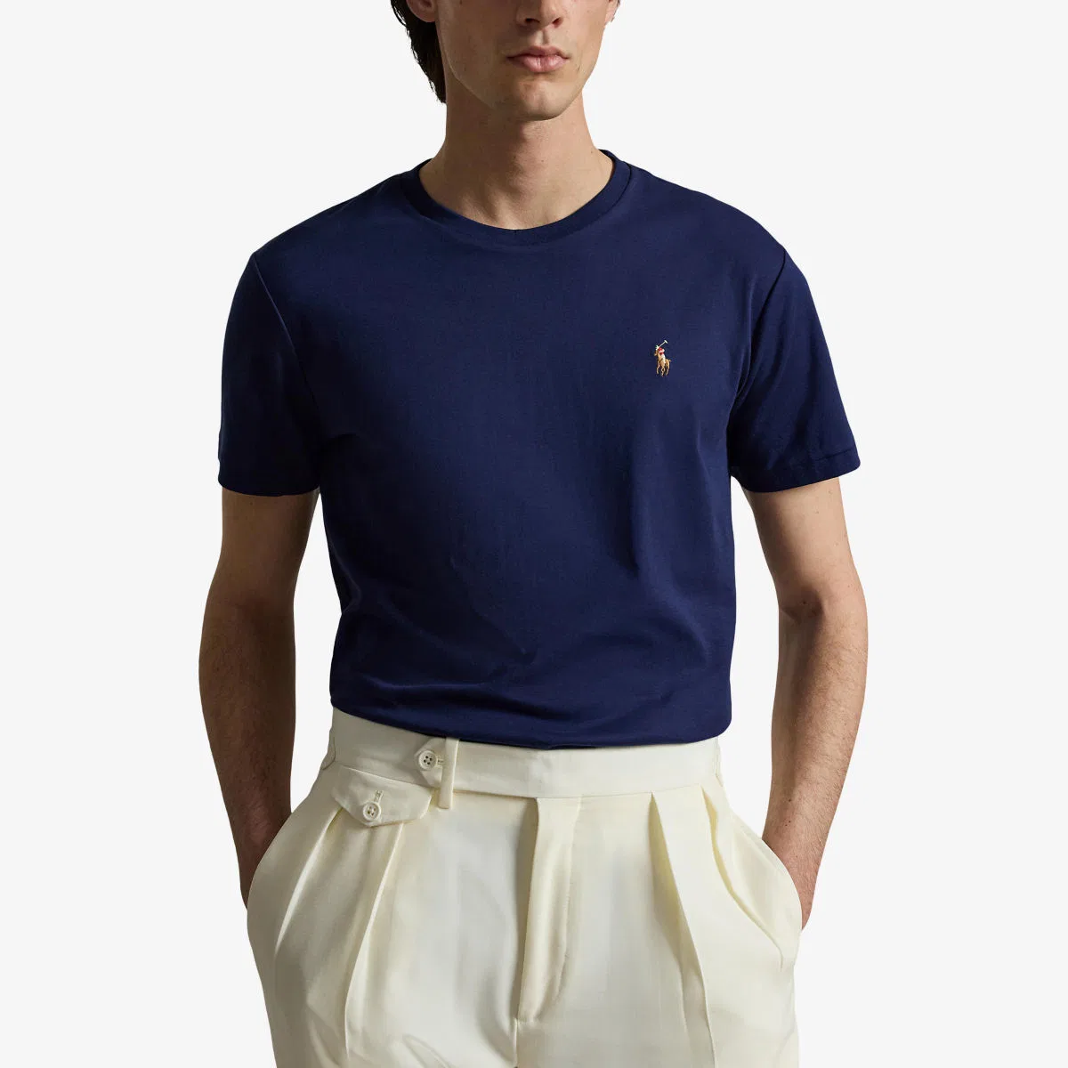 Футболка из хлопкового трикотажа с короткими рукавами и вышитым логотипом Polo Ralph Lauren — фото 3