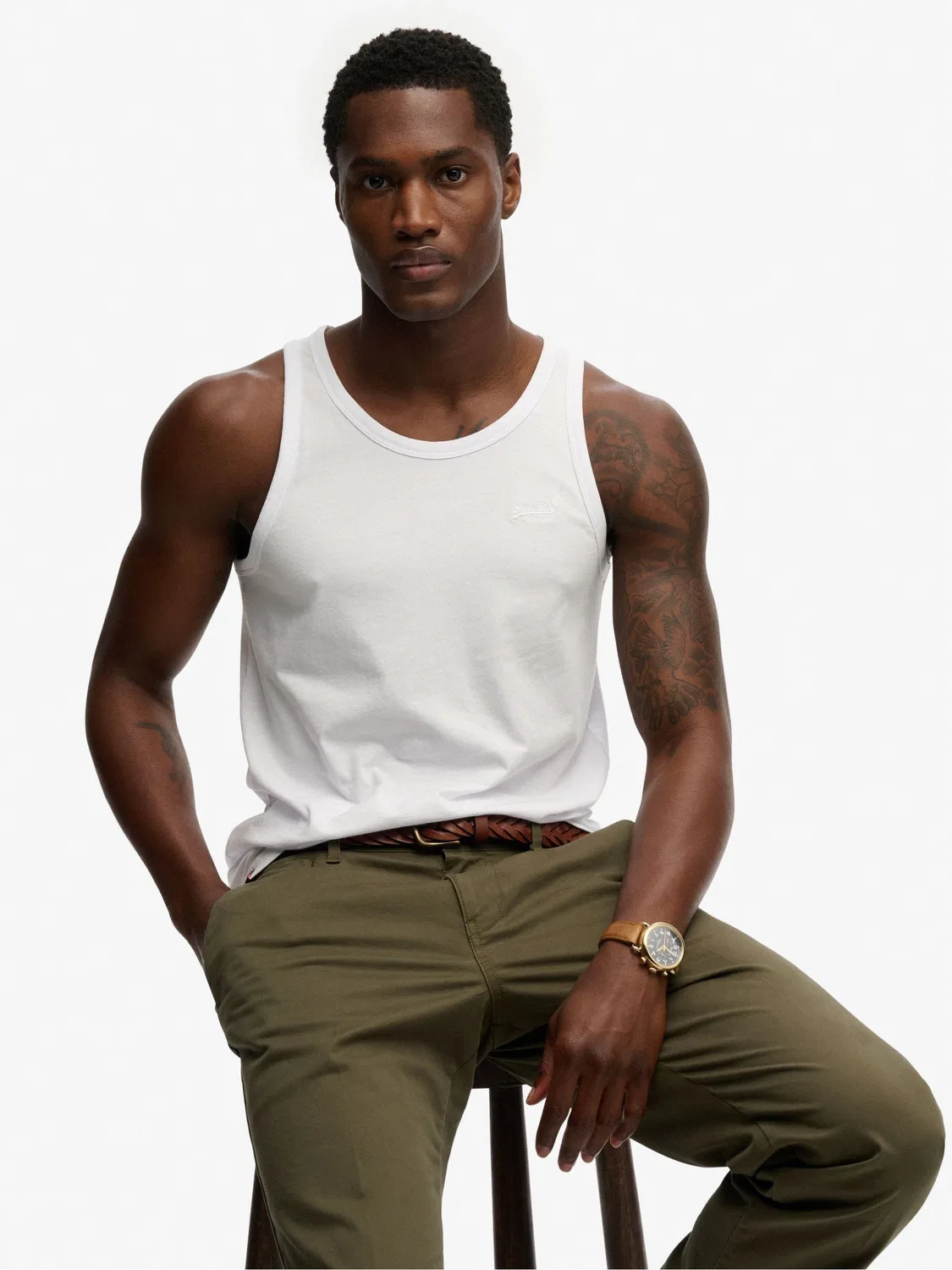 Майка Essential Logo Vest Superdry, белый