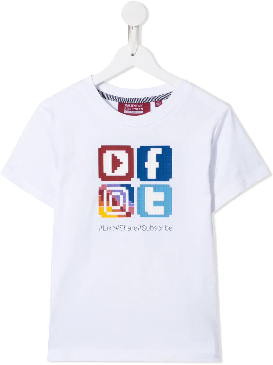 Футболка для социальных сетей Mostly Heard Rarely Seen 8-Bit, белый