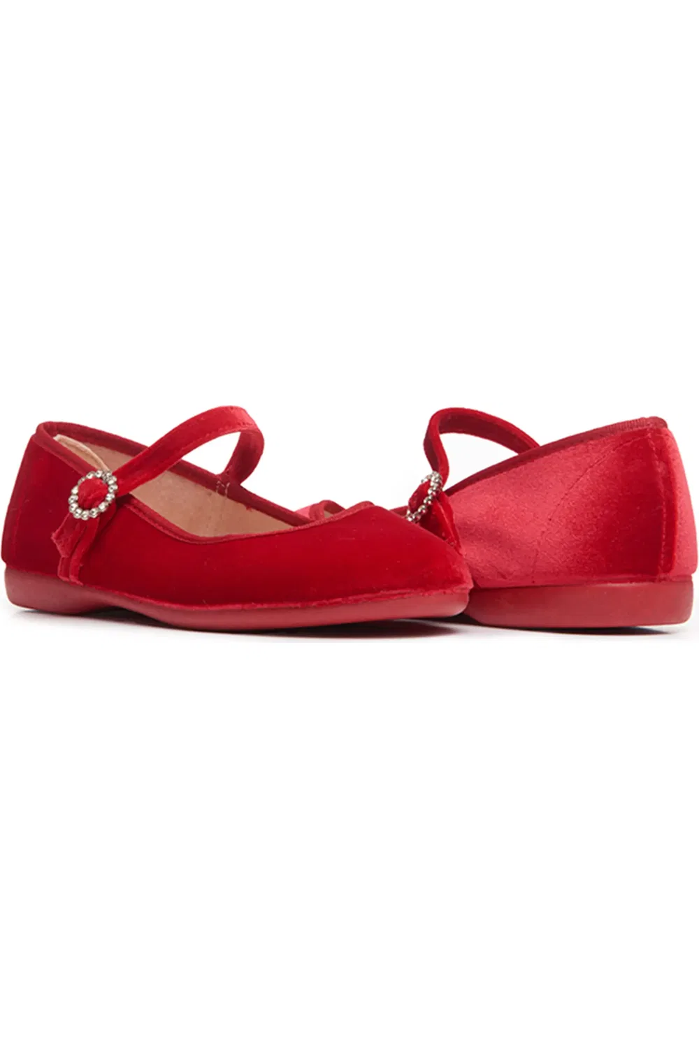 Детские туфли Мэри Джейн на низком каблуке из велюра Holly CHILDRENCHIC, красный