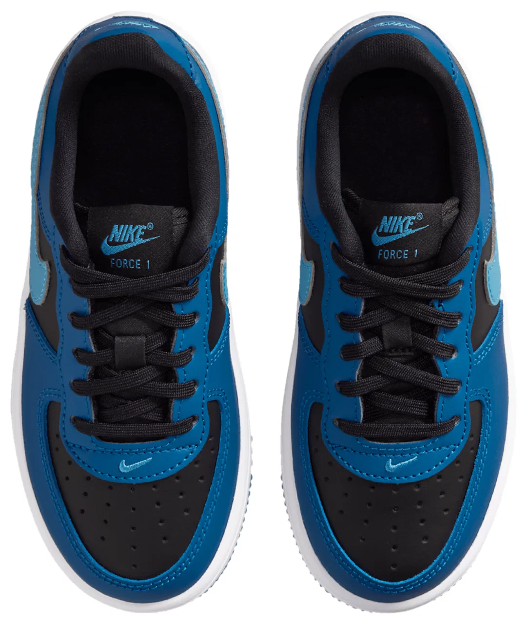 Кроссовки для мальчиков Nike Air Force 1 Low Lace, цвет Black/Dutch Blue/Court Blue — фото 4