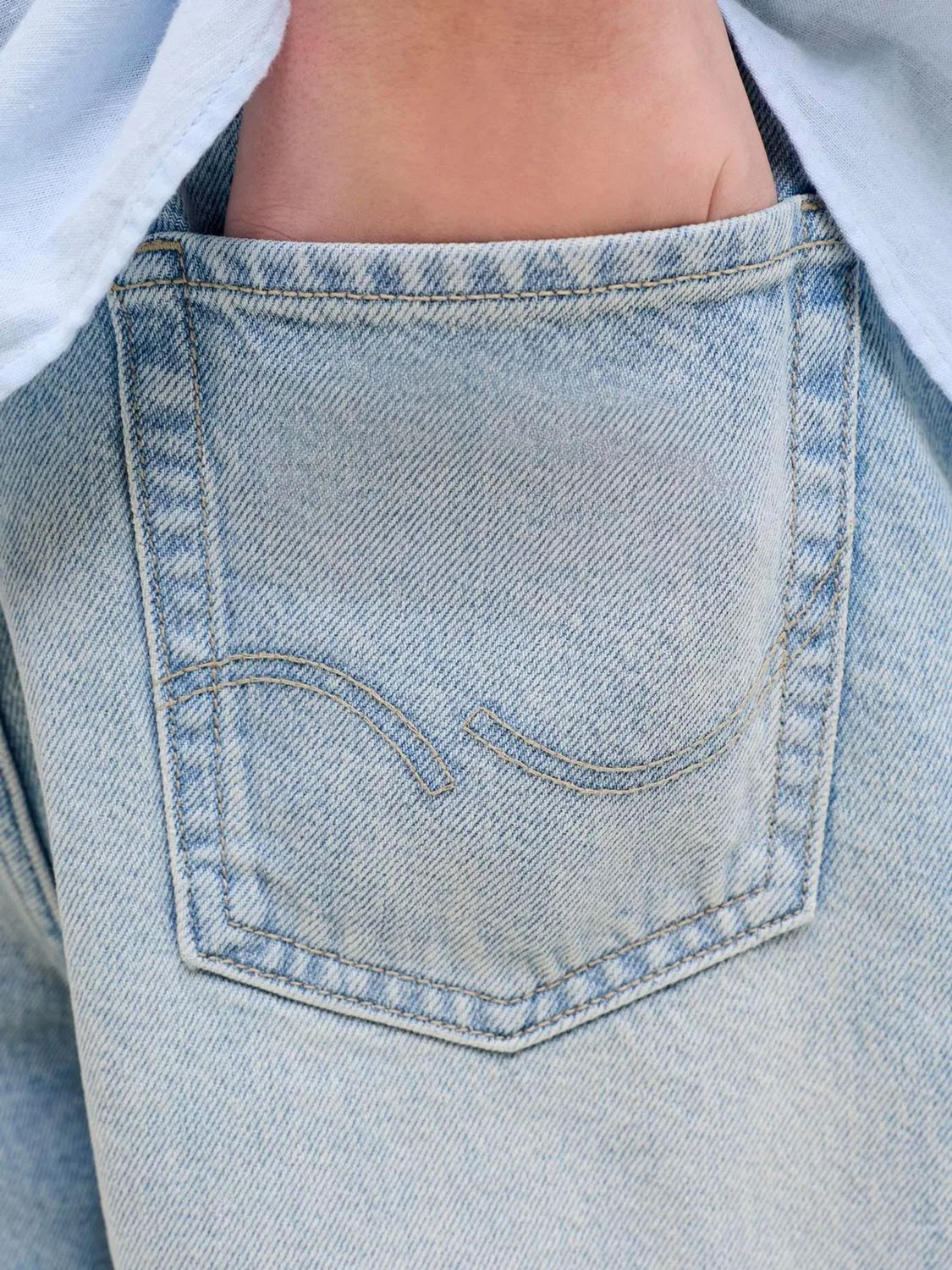 Шорты джинсовые свободного кроя Ron JACK & JONES JUNIOR, синий — фото 4