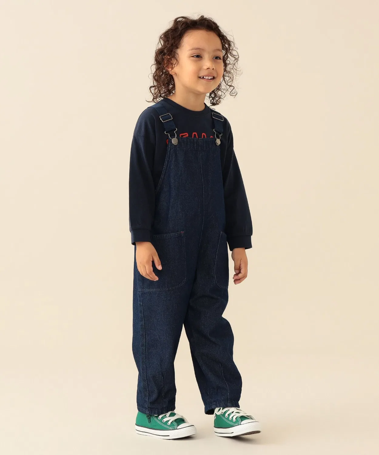 Детский комбинезон-сарафан с длинным рукавомBEAMS mini, Indigo Blue