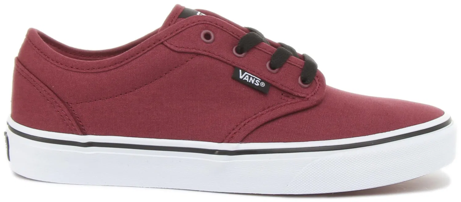Детские кроссовки на шнуровке Atwood Vans, Canvas Oxblood Black — фото 3