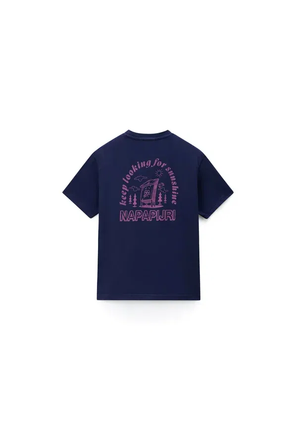 Футболка с принтом Unisex Print T-shirt Napapijri, Naval Acade B2Q, темно-синий — фото 2