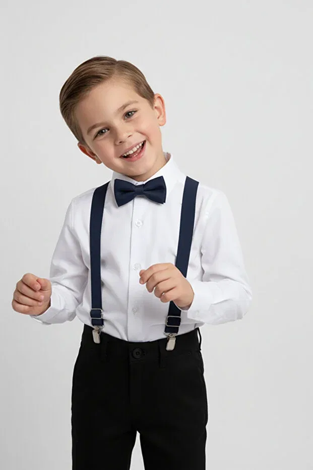 Детская рубашка с длинным рукавом Basics Merdia Kids, Navy Blue — фото 2