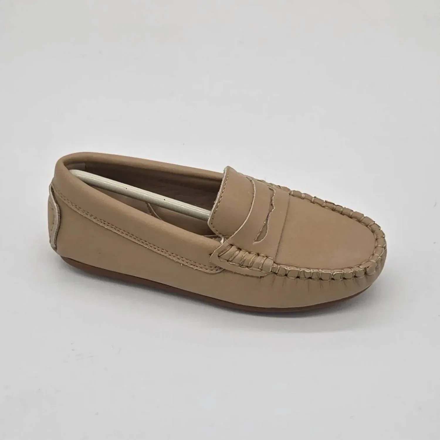 Детские лофферы-мокасины из кожи Cosima Penny Loafer Moccasin Ralph Miguel, Nude Gum Leather