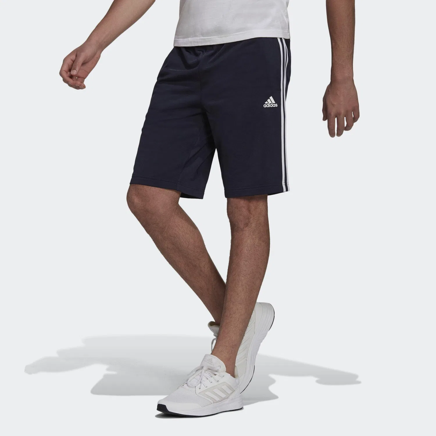 Мужские шорты с тремя полосками Essentials Warm-Up 3-Streifen, Adidas, Navyblau Weiss Weiss