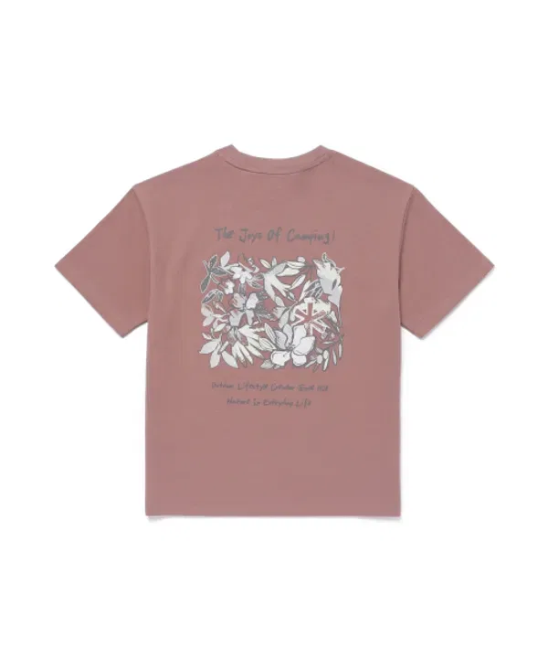 Футболка с коротким рукавом тропический принт S26MKFTS83 Snowpeak Apparel Kids, deep pink — фото 4