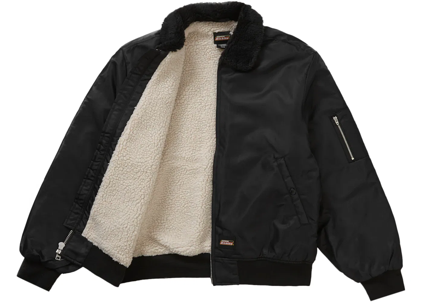 Мужской бомбер с меховым воротником Dickies Fur Collar Supreme, черный — фото 2