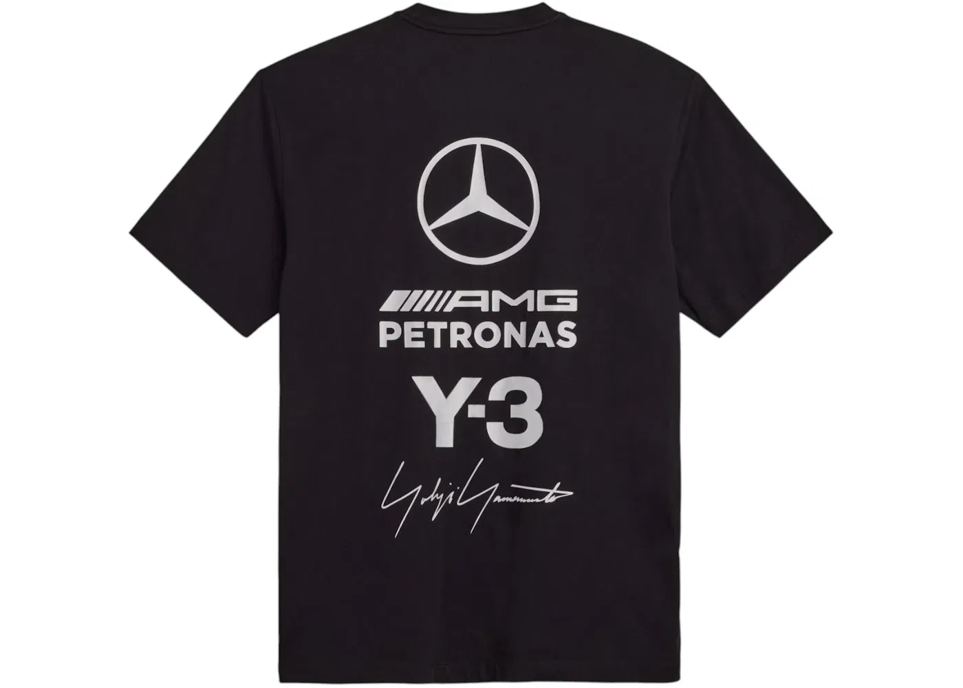 Мужская футболка с коротким рукавом Y-3 Mercedes Amg Petronas Formula 1 Logo Stack Adidas, Black — фото 2