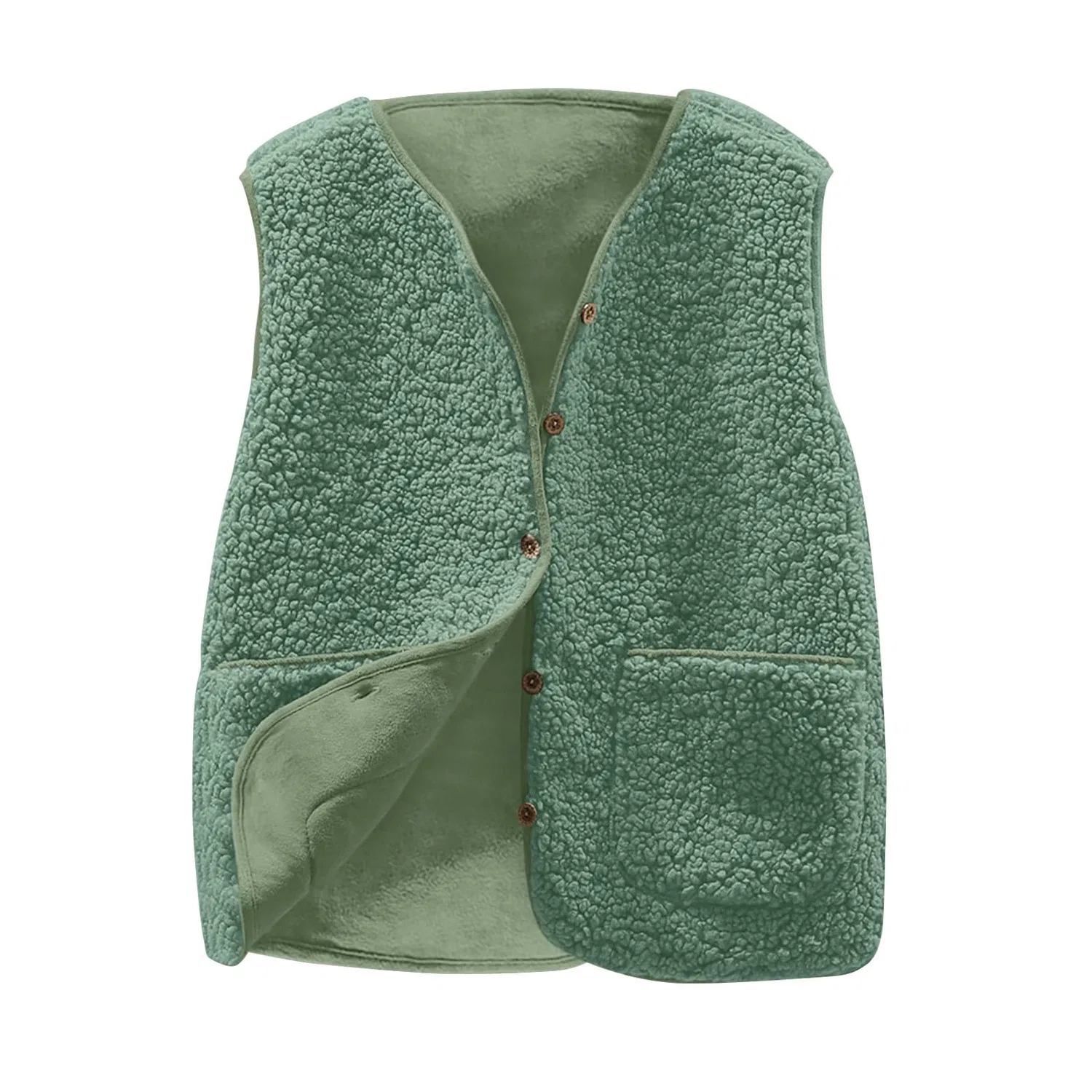 Женский жилет без рукавов с начёсом Teddy Fleece Vest, Verde
