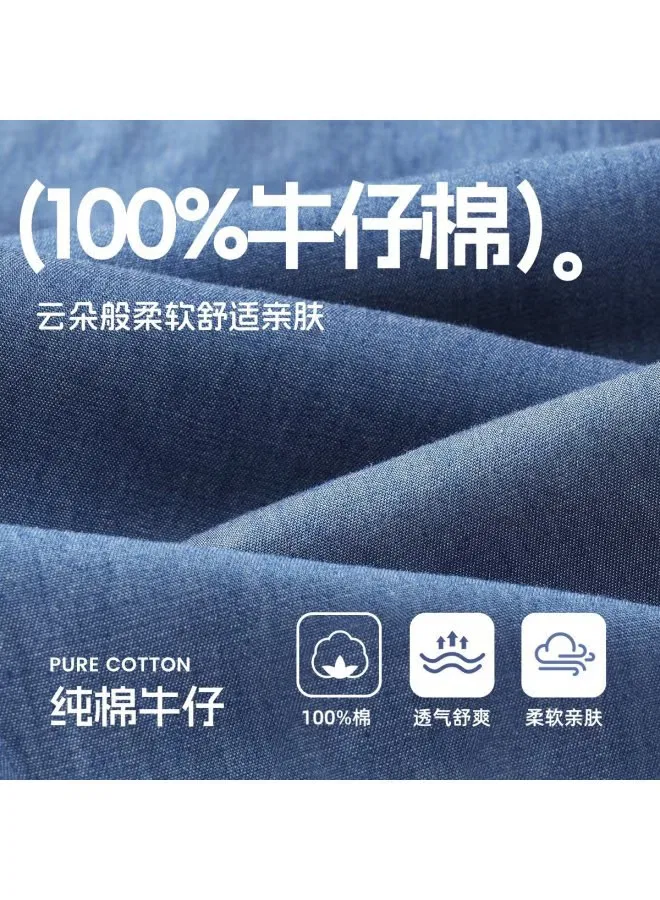 Штаны с принтом из хлопка Jeanswest, темно-синий — фото 3