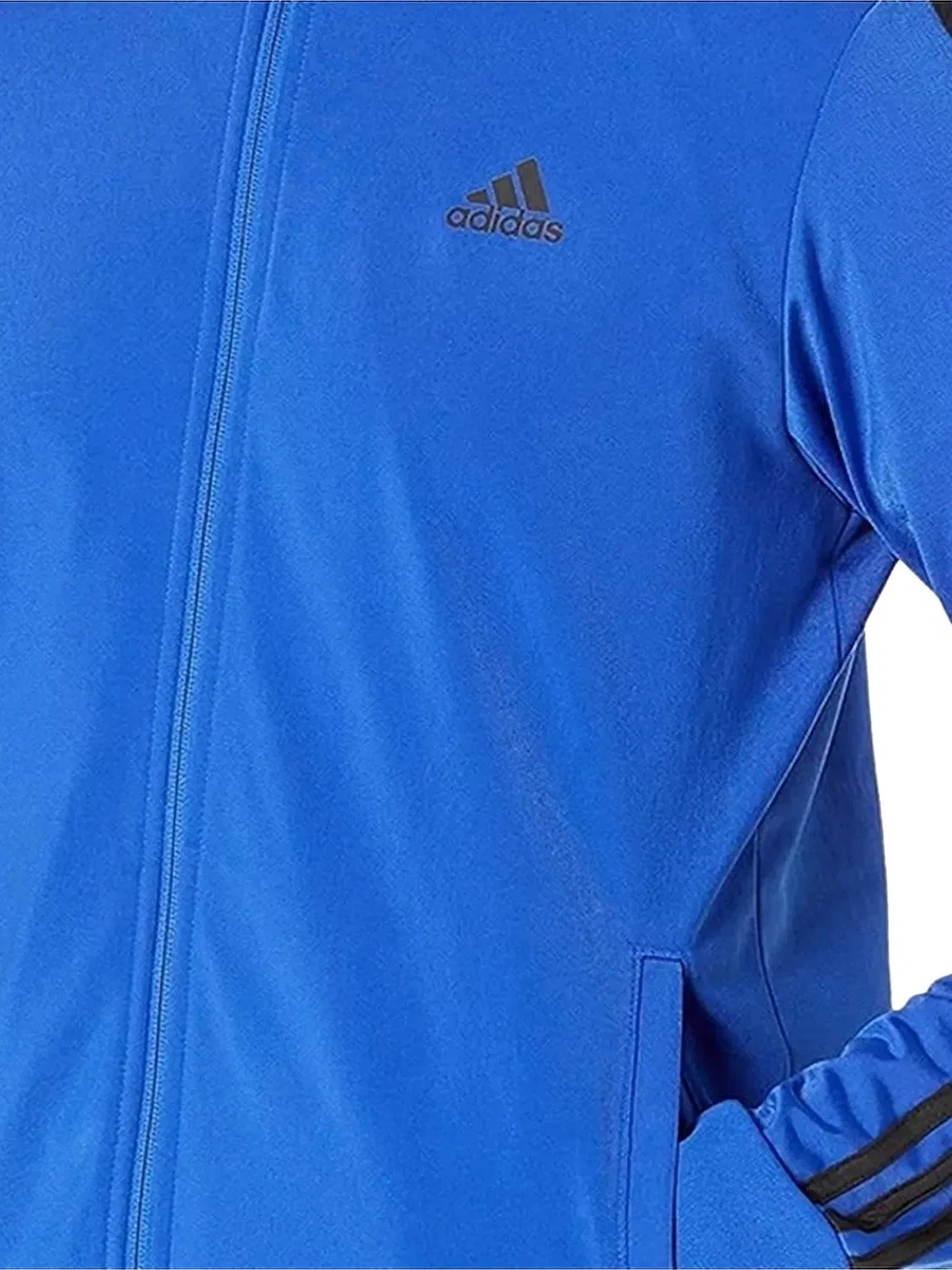 Куртка для треккинга с 3 полосками Adidas, синий — фото 2