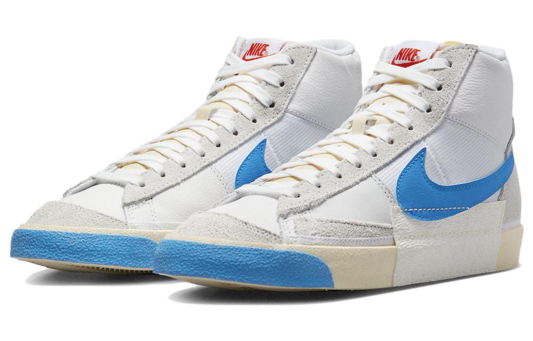 Кроссовки Nike Blazer Mid 77 Remastered, белый/голубой — фото 3