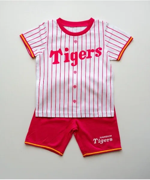 Детский комплект из футера с принтом в стиле юниформы, модель Hanshin Tigers, babybaby, Pink