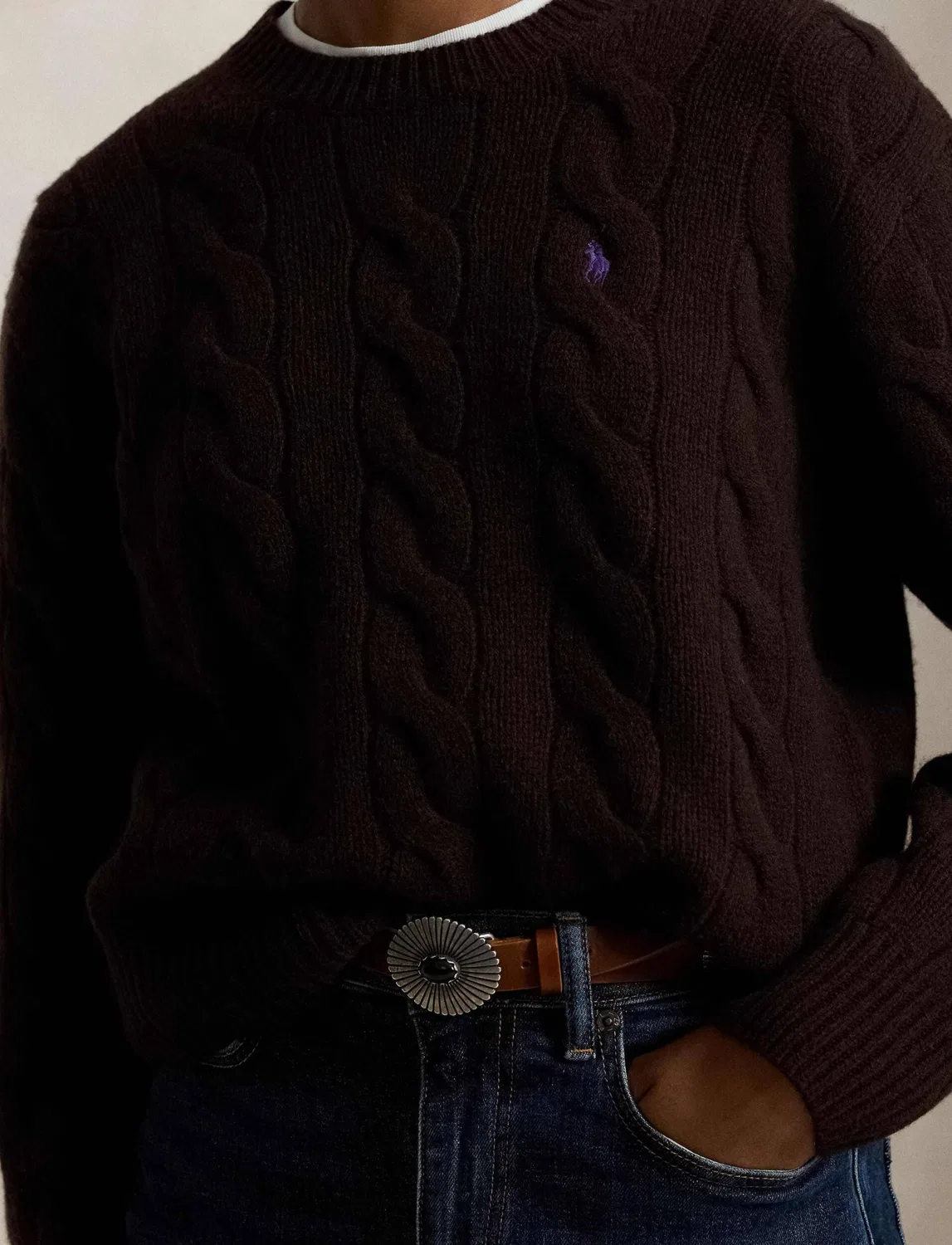 Свитер из шерсти с кашемиром Polo Ralph Lauren, Marrone — фото 4
