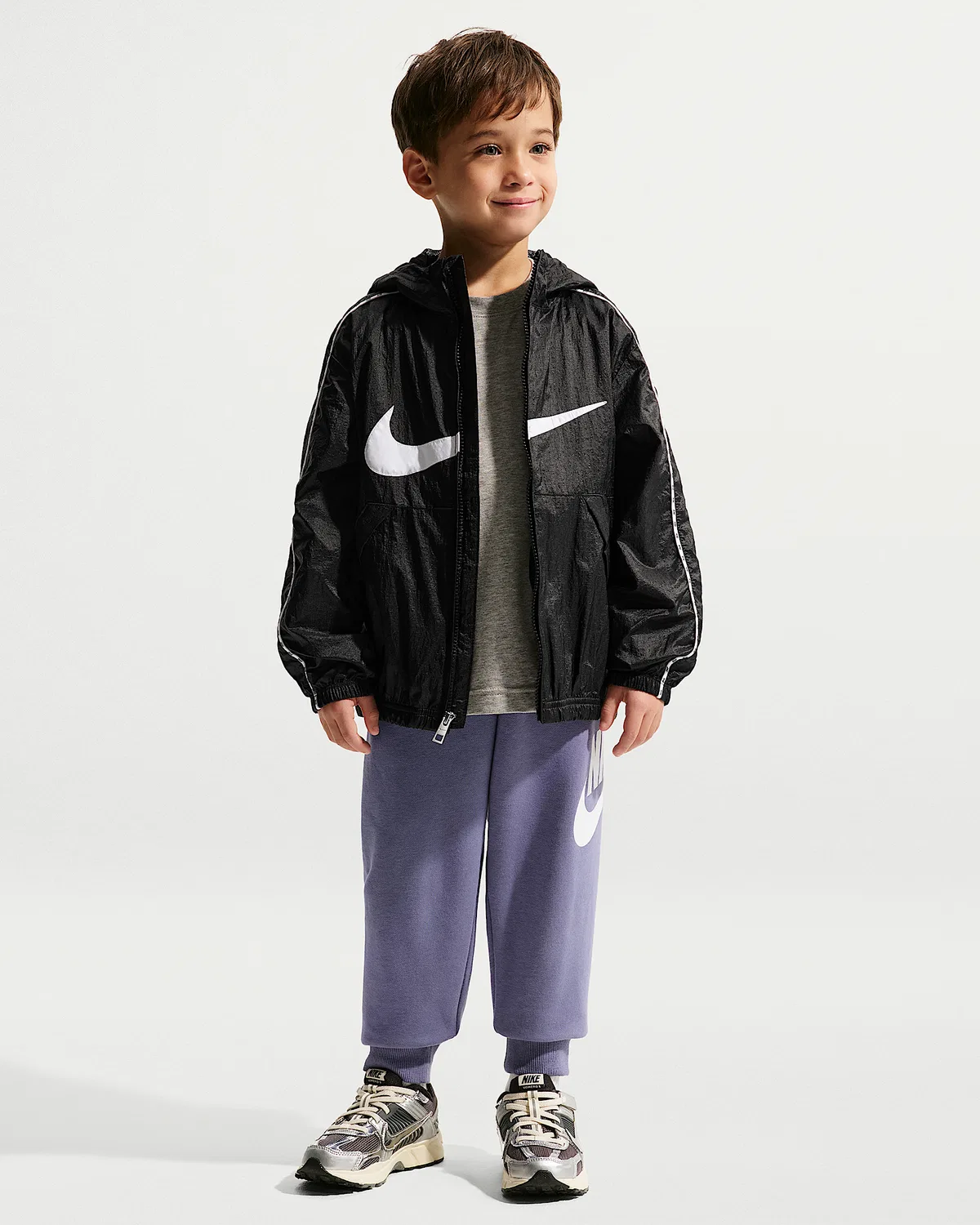 Детская легкая полупрозрачная куртка Nike из рипстопа, Black — фото 4