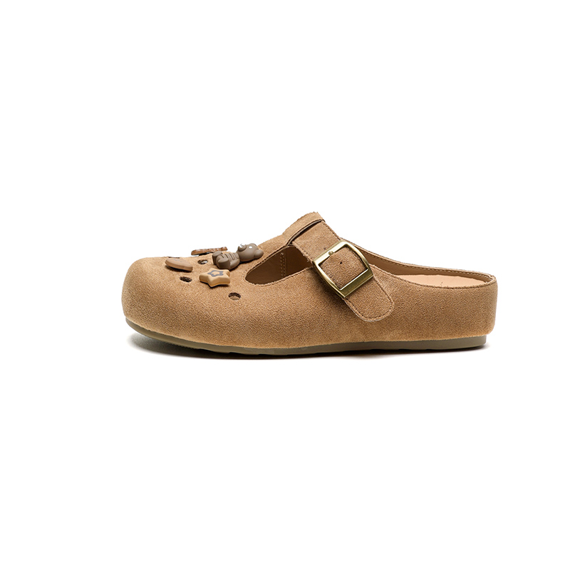 JOSINY Тихие абразивостойкие закрытые тапочки женские коричневые, цвет Brown