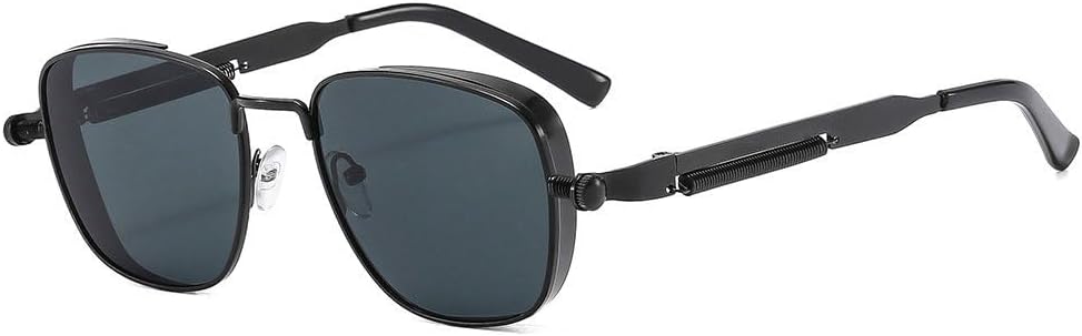 

Ретро металлические солнцезащитные очки для женщин и мужчин, модные женские панк-очки для вождения, солнцезащитные очки с защитой от УФ-излучения UV400 TKKTLLT, Black Black