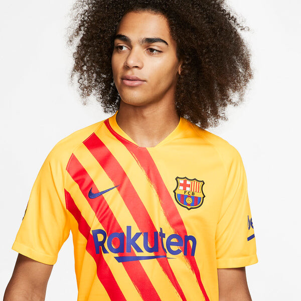 Футболка fc barcelona el classico stadium мужская футбольная майка 19 20 Nike, золотой — фото 2