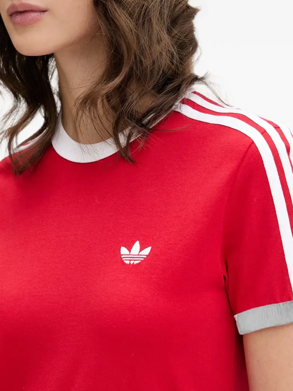 Платье миди «3 полоски» Adidas, красный — фото 4