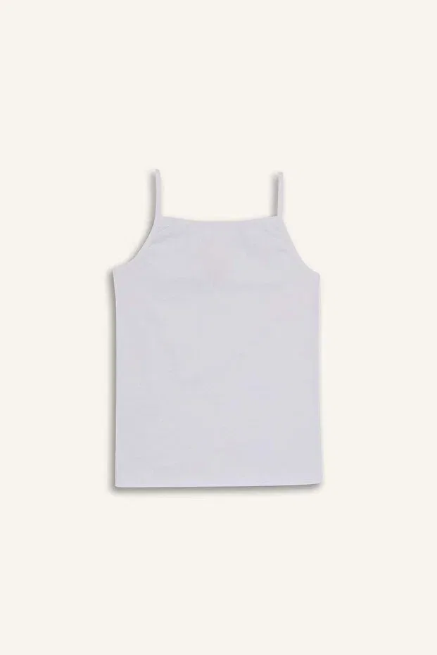 Детский комплект маек для девочек без рукавов 100% cotton floral 2-piece undershirt for girls e7059a825sp Defacto, Green-Gn1206 — фото 3