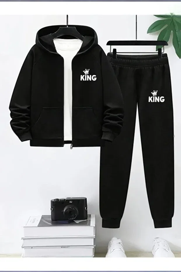 Детский спортивный костюм с принтом King Han Elegant, Black
