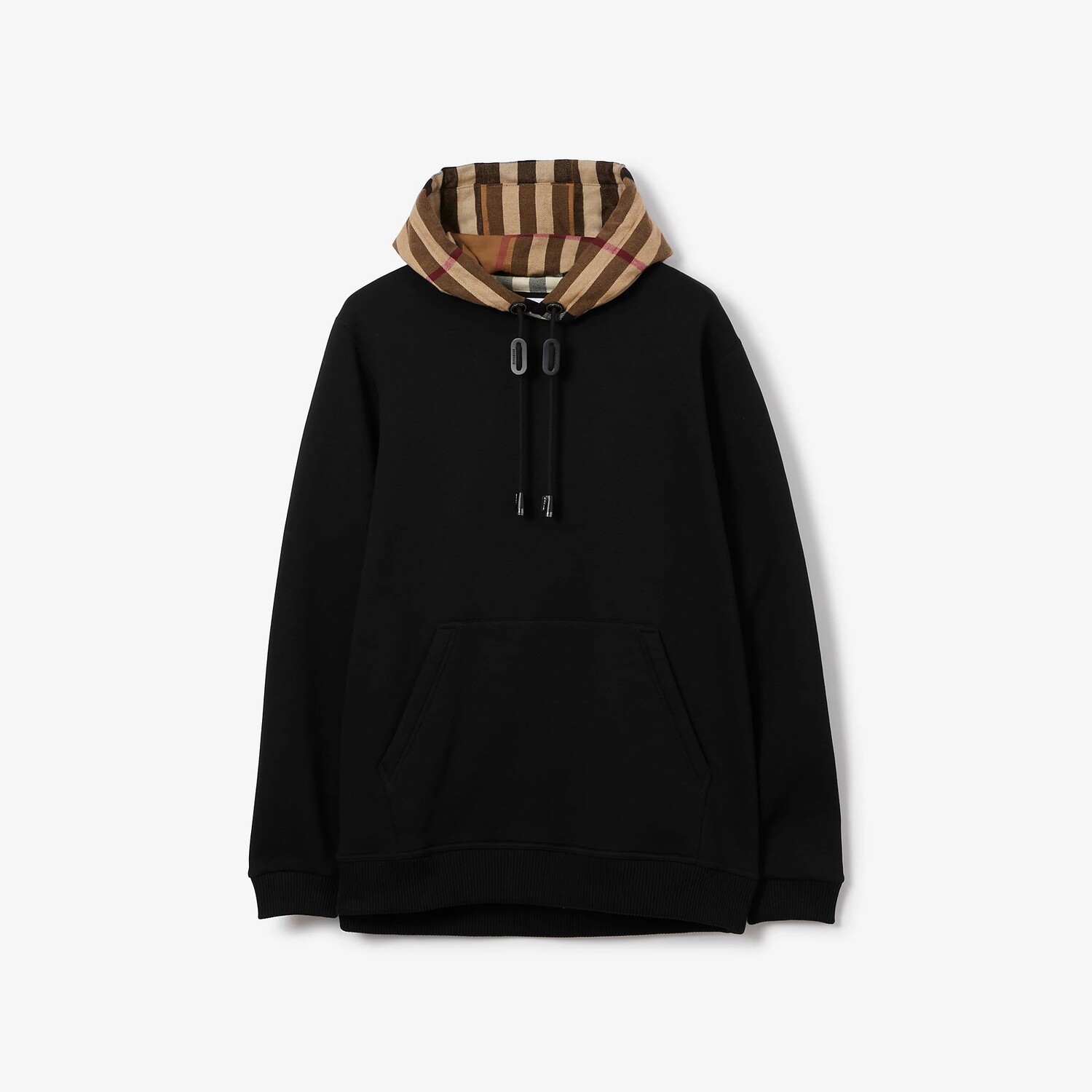 

Худи Burberry Check Hood Cotton Blend, черный