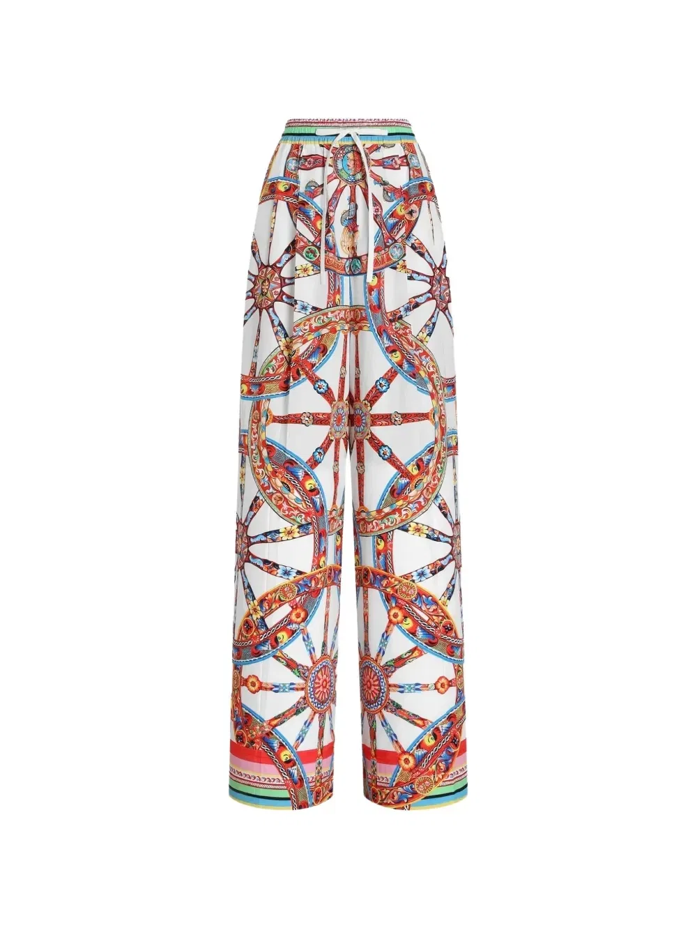 Поплиновые брюки с принтом Carretto Dolce & Gabbana, белый