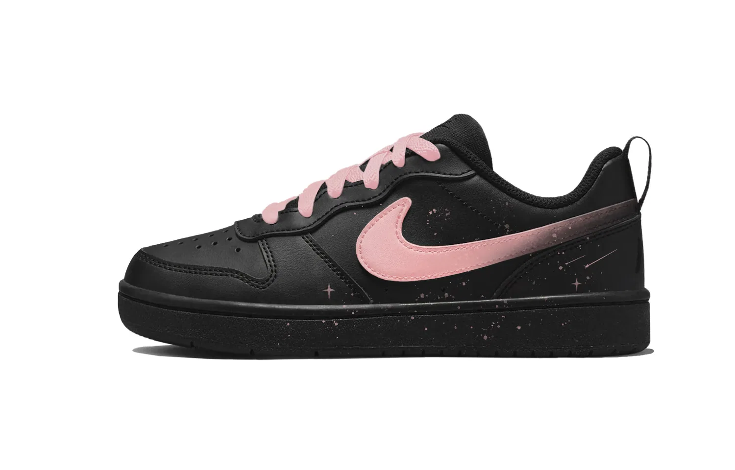 Детские кеды для мальчиков низкие с принтом персика Nike Court Borough, Black Pink