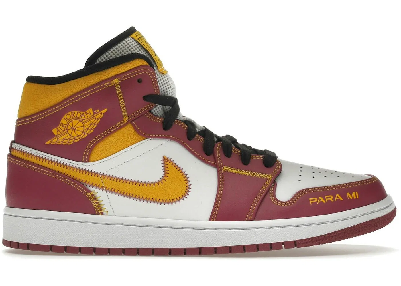 Детские кроссовки с принтом Air Jordan 1 Mid Dia de los Muertos Jordan, Weiss Bunt Gelb