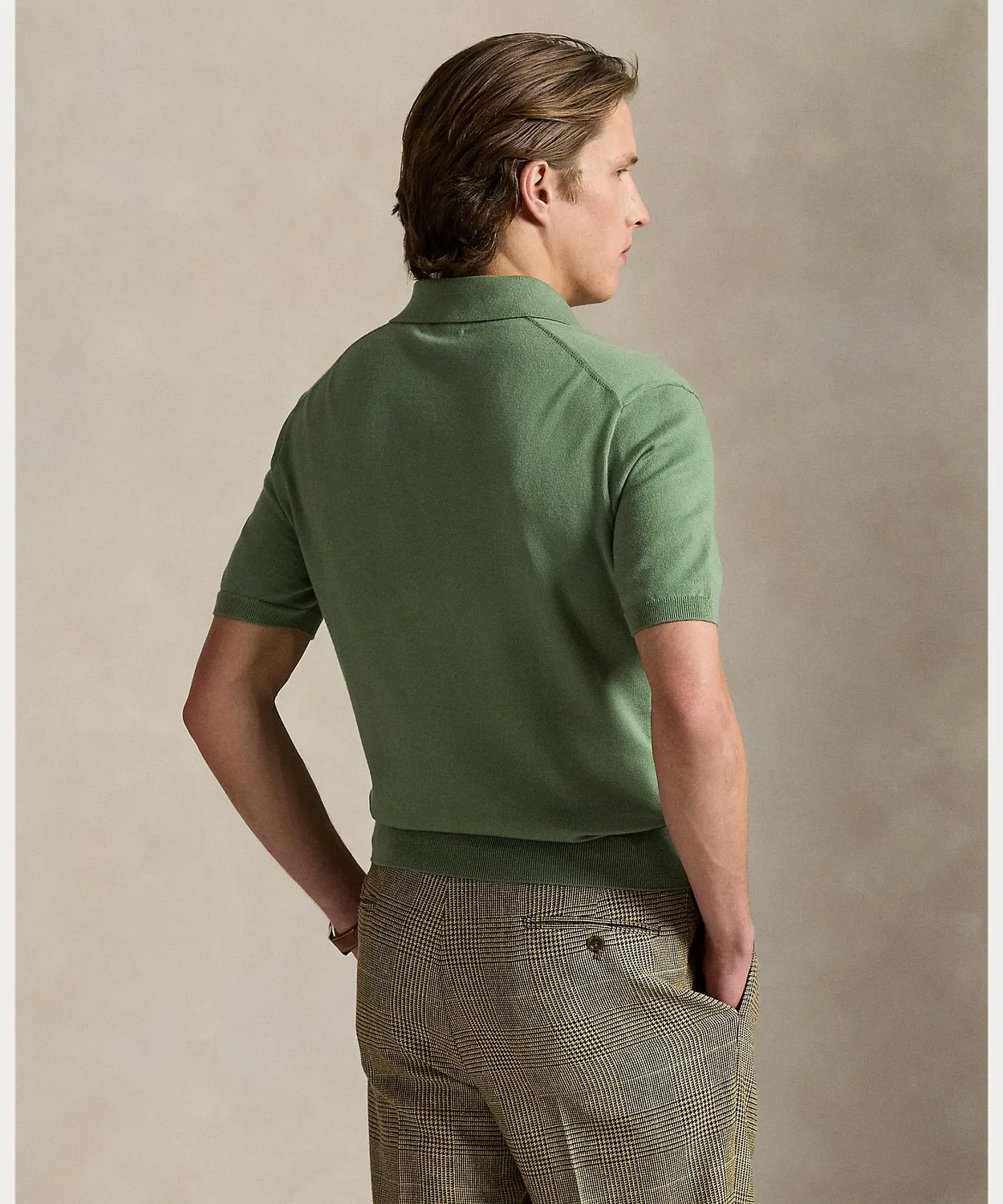 Мужской свитер с поло-воротником Cotton Polo Collar POLO RALPH LAUREN, Натуральный — фото 2